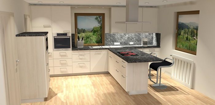 Küchenplanung – gerenderte Ansicht